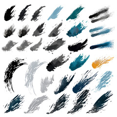 Collection of hand paint watercolor brush strokes