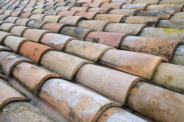 Roman tiles on a roof in Provence