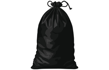 Rubbish bag silhouette icon,Packages with garbage vector illustration of big black plastic bags.
