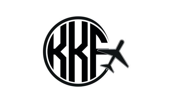 KKF three initial letter circle tour & travel agency logo design vector template. hajj Umrah agency, abstract, wordmark, business, monogram, minimalist, brand, company, flat, tourism agency, tourist