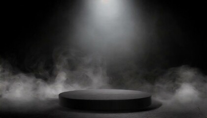 black dark smoke background product platform abstract stage texture