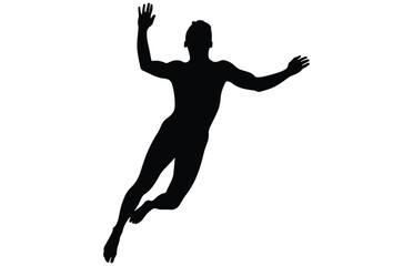 Fototapeta na wymiar Silhouettes of jumping people,Jumping group people silhouette. People jumping, 