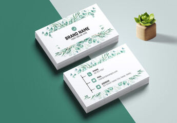 Botanical Business Card Design Layout