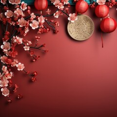 Obraz na płótnie Canvas Chinese new year background banner no text