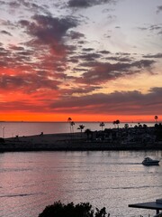 Sunset in Corona Del Mar, Newport Beach, California 
