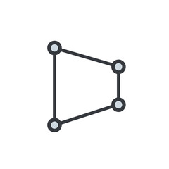 Box icon with circle in the corners. Rectangle icon low poly illustration