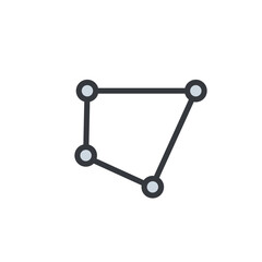Box icon with circle in the corners. Rectangle icon low poly illustration