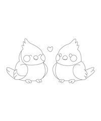 Love birds coloring page for kids