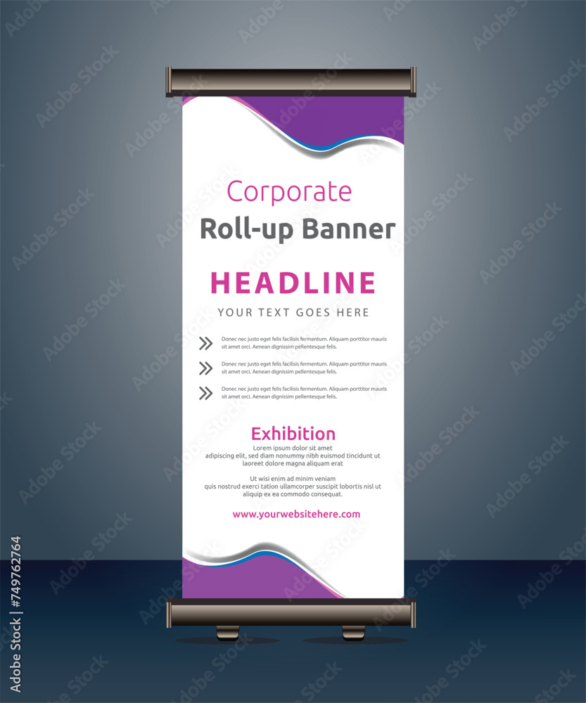 Wall mural vector corporate business roll up banner standee pull up banner x banner template design