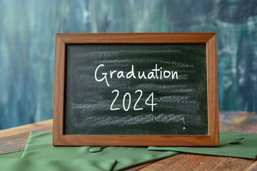 graduation 2024. chalk inscription on a blackboard.