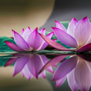 beautiful purple lotus flowers isolated