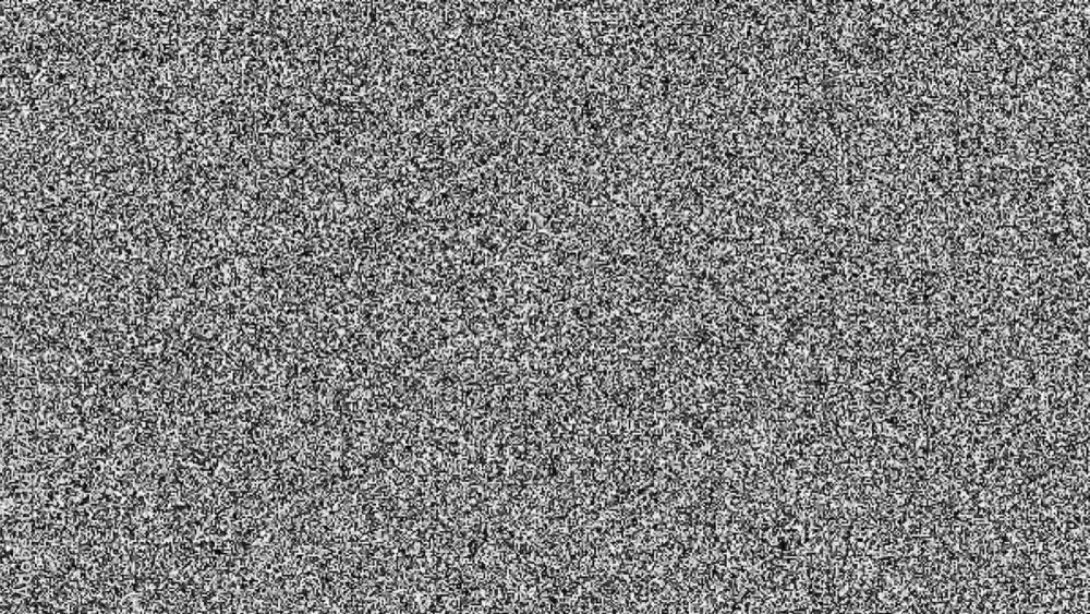 Leinwandbilder old retro tv - static tv black and white noise caused by bad signal reception. loop animation