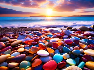 Seaside Serenity: Vibrant Stone Wallpaper for Captivating Backgrounds