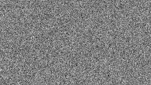 Old Retro TV - Static tv black and white noise caused by bad signal reception. Loop animation
