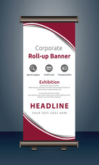 vector corporate business roll up banner standee pull up banner x banner template design 