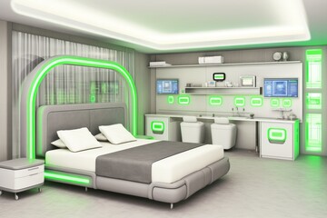 Stunning futuristic bedroom interior design for the modern living space of tomorrow