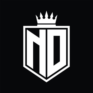 recommend clip art: ND Logo monogram bold shield geometric shape with crown outline black and white style design