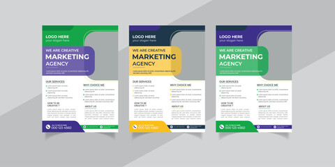 Flyer template design for digital marketing