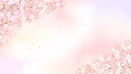 満開の桜の背景フレーム cherryblossom background	