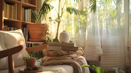 Sunlit Serenity: Embracing Natural Warmth in a Cozy Reading Nook