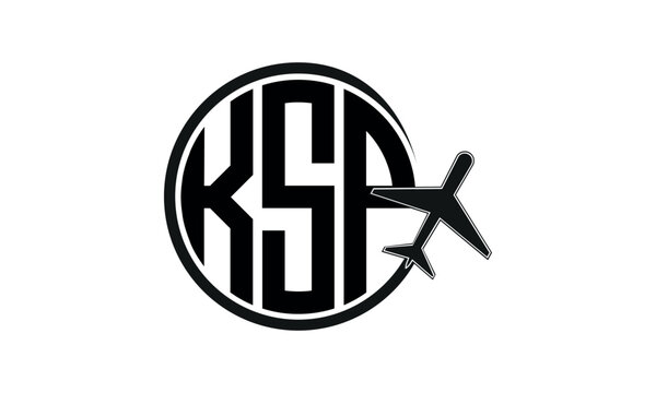 KSP three initial letter circle tour & travel agency logo design vector template. hajj Umrah agency, abstract, wordmark, business, monogram, minimalist, brand, company, flat, tourism agency, tourist