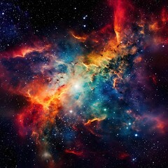 Fototapeta na wymiar The Milky Way Galaxy in saturated colors