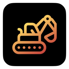 Editable excavator, tractor, machine, digger, loader vector icon. Construction, tools, industry. Part of a big icon set family. Perfect for web and app interfaces, presentations, infographics, etc