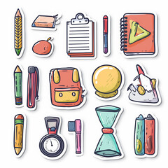 school icons set