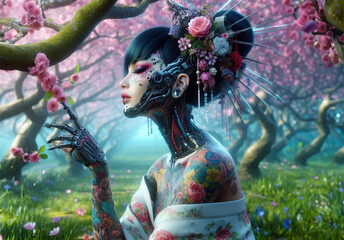 La geisha du jardin de printemps 