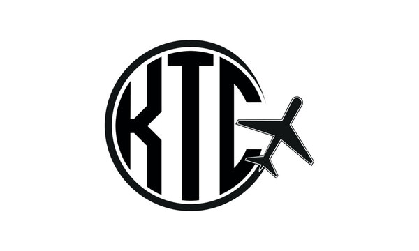 KTC three initial letter circle tour & travel agency logo design vector template. hajj Umrah agency, abstract, wordmark, business, monogram, minimalist, brand, company, flat, tourism agency, tourist