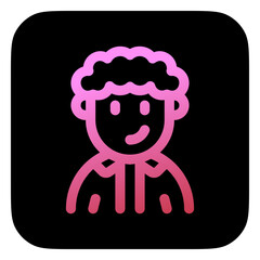 Editable person with curly hair avatar vector icon. User, profile, identity, persona. Part of a big icon set family. Perfect for web and app interfaces, presentations, infographics, etc