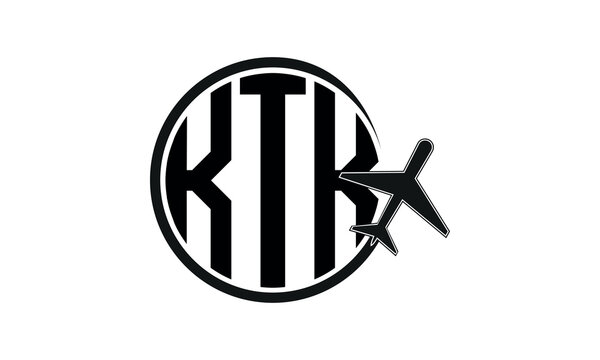 KTK three initial letter circle tour & travel agency logo design vector template. hajj Umrah agency, abstract, wordmark, business, monogram, minimalist, brand, company, flat, tourism agency, tourist