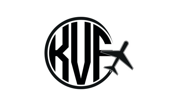 KVF three initial letter circle tour & travel agency logo design vector template. hajj Umrah agency, abstract, wordmark, business, monogram, minimalist, brand, company, flat, tourism agency, tourist
