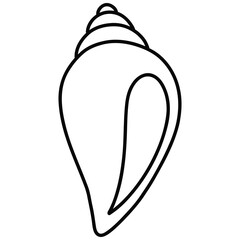 Shell doodle black line 