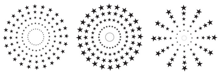 Stars in circle icon vector illustration graphic design. stars in round circular emblem 