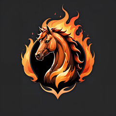 flames horse logo