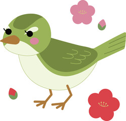 かわいいうぐいすのベクターイラスト