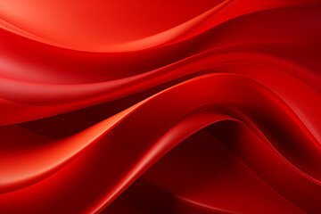 Elegant red waves with a smooth, glossy texture create a dynamic, yet graceful background