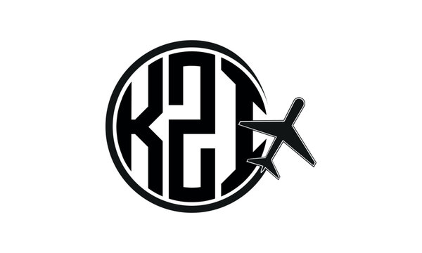 KZI three initial letter circle tour & travel agency logo design vector template. hajj Umrah agency, abstract, wordmark, business, monogram, minimalist, brand, company, flat, tourism agency, tourist