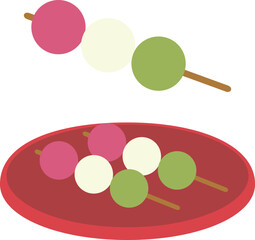 三色団子のベクターイラスト