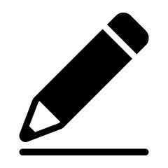 Pencil icon isolated on white background