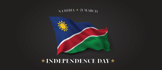 Namibia independence day vector banner, greeting card.
