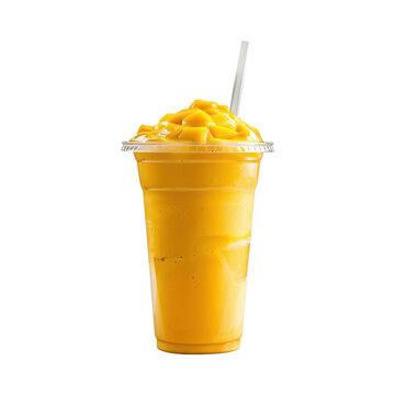 Orange juice in a glass, orange smoothies yellow colorful fruit  isolated on transparent png.