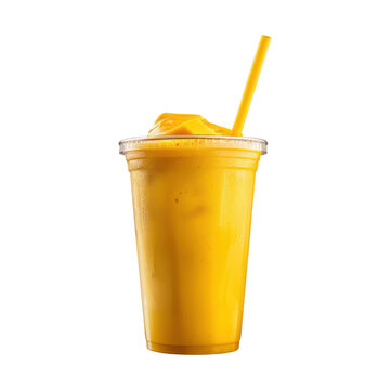 Orange juice in a glass, orange smoothies yellow colorful fruit  isolated on transparent png.