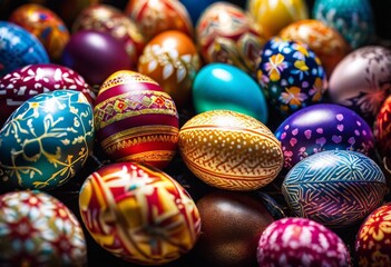illustration, eggs, artistic, easter, decoration, seasonal, hue, bright, celebration, background, colorful, colors, composition, contrast, craft, creative, decorated,