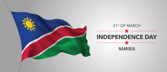 Namibia happy independence day greeting card, banner with template text vector illustration