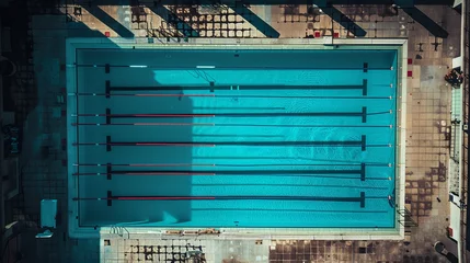 Fototapeten A rectangular oasis of blue an Olympic swimming pool is a place where dreams are made and records are broken © arhendrix
