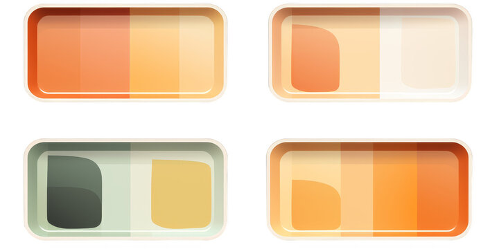 flat art collection of serving trays isolated on a white background as transparent PNG