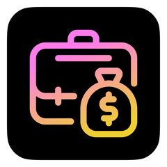 Editable salary, briefcase, profession, money, wage, paycheck evector icon. Business, work, job. Part of a big icon set family. Perfect for web and app interfaces, presentations, infographics, etc