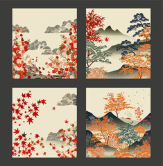 Japanese seamless pattern illustration